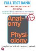 Test Bank For Anatomy and Physiology by OpenStax, 9781938168130, (2013/2014), Chapter 1-28  Complete Questions and answers A+