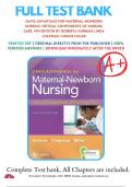 Test Bank For Davis Advantage for Maternal-Newborn Nursing: Critical Components of Nursing Care, 4th Edition By Roberta Durham; Linda Chapman; Connie Miller ( 2023 - 2024 ) / 9781719645737 / Chapter 1-19/ All Chapters with Answers and Rationals 