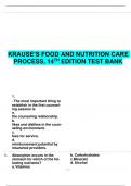 KRAUSE’S FOOD AND NUTRITION CARE PROCESS, 14TH EDITION TEST BANK
