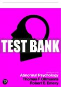 Test Bank For Abnormal Psychology 9th Edition All Chapters - 9780134899053