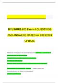 MVU NURS 620 Exam 4 QUESTIONS AND ANSWERS RATED A+ 2023|2024 UPDATE