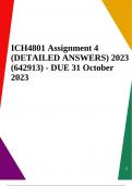 ICH4801 Assignment 4 (DETAILED ANSWERS) 2023 (642913) - DUE 31 October 2023