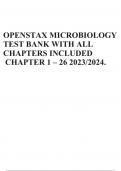 OPENSTAX MICROBIOLOGY TEST BANK WITH ALL CHAPTERS INCLUDED CHAPTER 1 – 26 2023/2024.