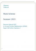 Pearson Edexcel GCE In A Level Further Mathematics (9FM0) Paper 3B Further Statistics 1 Marking scheme June 2023
