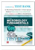 COMPLETE A+ TEST BANK for Microbiology Fundamentals: A Clinical Approach 4th    Edition Marjorie Kelly Cowan & Heidi Smith (2022), Chapters 1-22, ISBN13: 9781260702439