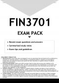 FIN3701 EXAM PACK 2023 - DISTINCTION GUARANTEED