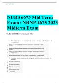 NURS 6675 Mid Term Exam / NRNP- Midterm Exam 