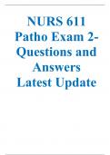 NURS 611 Patho Exam 2- Questions and Answers Latest Update 2023-2024
