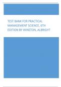 Test Bank For Practical Management Science, 6th Edition By Winston, Albright