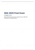NSG 3029 Final Exam (Latest Q & A), NSG 3029: Foundations of Nursing Research, South University 