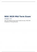 NSG 3029 MidTerm Exam (Latest Q & A), NSG 3029: Foundations of Nursing Research, South University 