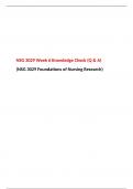 NSG 3029 Week 6 Knowledge Check -NSG 3029 Foundations of Nursing Research, South University.