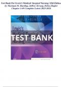 Test Bank For Lewis's Medical-Surgical Nursing, 12th Edition by Mariann M. Harding, Jeffrey Kwong, Debra Hagler | Chapter 1-69 | COMPLETE A+ GUIDE