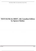 TEST BANK for HDEV, 4th Canadian Edition by Spencer Rathus & Laura Berk Updated A+