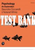 TEST BANK for Psychology: An Exploration 5th Edition by Saundra K. Ciccarelli; J. Noland White. ISBN 9780135199770, 0135199778.