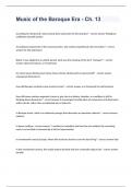 Music of the Baroque Era - Ch. 13 questions with correct answers graded A+ 2023/2024