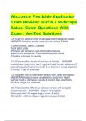 Wisconsin Pesticide Applicator  Exam Review: Turf & Landscape Actual Exam Questions With  Expert Verified Solutions