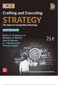Crafting & Executing Strategy The Quest for Competitive Advantage Concepts and Cases 21st Edition By Arthur A. Thompson Jr -Test Bank