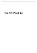 NSG4028 / NSG 4028 Week 5 Quiz, South University