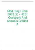 Med Surg Exam 2023 (2) - HESI Questions And Answers Graded A