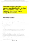 Test bank Introduction to Maternity and Pediatric Nursing 8th Edition Test Bank - All Chapters 2023/2024 Latest Complete Solutions