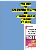 Test Bank For Introduction to Maternity and Pediatric Nursing 7th Edition Leifer