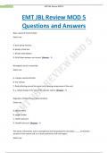 EMT JBL Review MOD 5 Questions and Answers / Verified Answers 2023/2024