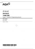 AQA A level PHYSICS Paper 3 7408/3BC Section B Mark scheme June 2023Engineering physics
