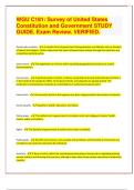 (Top QUALITY 2024/2025 EXAM REVIEW)/ WGU C181: Survey of United States  Constitution and Government STUDY  GUIDE. Exam Review. VERIFIED