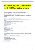 NUR346 Exam 2 Questions with All Correct Answers 