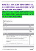2023-2024 MAY-JUNE SERIES EDEXCEL GCSE BUSINESS MARK SCHEME PAPER 2A BUILDING A BUSINESS