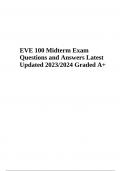EVE 100 Midterm Exam Questions and Answers Latest Updated 2023/2024 Graded A+