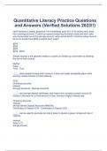  Quantitative Literacy Practice Questions and Answers (Verified Solutions 2023!!)
