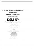 DIAGNOSTIC AND STATISTICAL MANUAL OF MENTAL DISORDERS F I F T H E D I T I O N DSM-5™ American Psychiatric Association 