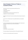 Quiz Chapter 6 Terms of Trade or Incoterms Rules 