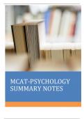 MCAT-PSYCHOLOGY  SUMMARY NOTES
