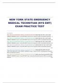 LATEST TEST BANK  FOR NEW YORK STATE EMERGENCY MEDICAL TECHNITIAN (NYS EMT) 