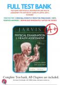 Test Bank For Physical Examination and Health Assessment 9th Edition By Carolyn Jarvis; Ann L. Eckhardt | 9780323809849 |  | Chapter 1-32 | + NCLEX Case Studies with answers | All Chapters with Answers and Rationals