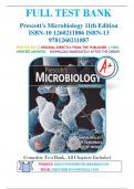 Test Bank for Prescott's Microbiology 11th Edition by Joanne Willey, Kathleen Sandman & Dorothy Wood 9781260211887 Chapter 1-43 | Complete Guide A+