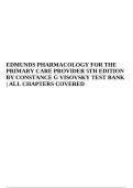 TEST BANK FOR EDMUNDS PHARMACOLOGY FOR THE PRIMARY CARE PROVIDER 5TH EDITION BY CONSTANCE G VISOVSKY ALL CHAPTERS COVERED