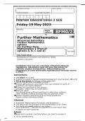 Edexcel Further Mathematics 8FM0/21 Question Paper May2023.