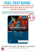 Test Bank For Pathophysiology 9th Edition McCance 9780323789882 , All Chapters with Answers and Rationals .