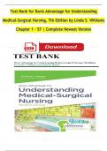 TEST BANK For Davis Advantage for Understanding Medical-Surgical Nursing, 7th Edition by Linda S. Williams Chapter 1 - 57 | Complete Newest Version