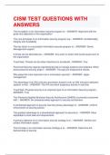 CISM TEST QUESTIONS WITH  ANSWERS