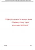 TEST BANK for Advanced Accounting in Canada, 1st Canadian Edition by Nathalie Johnstone and Kristie Dewald and Cheryl Wilson. ISBN-13: 9780135653906 A+