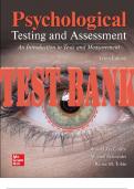 TEST BANK for Psychological Testing and Assessment, 10th Edition ISBN13: 9781260837025 By Ronald Jay Cohen, Joel Schneider, Renée Tobin, Mark Swerdlik and Edward Sturman.