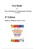 Test Bank For Davis Advantage for Fundamentals Of Nursing (2 Volume Set) 4th Edition Judith M. Wilkinson, Leslie S. Treas