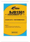 SJD1501 ASSIGNMENT 7 DUE 13 NOVEMBER 2023