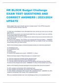 HR BLOCK Budget Challenge  EXAM TEST QUESTIONS AND  CORRECT ANSWERS | 2023/2024  UPDATE