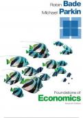 ESSENTIAL OF FOUNDATIONS OF ECONOMICS 7TH EDITION BY BADE  - TEST BANK
